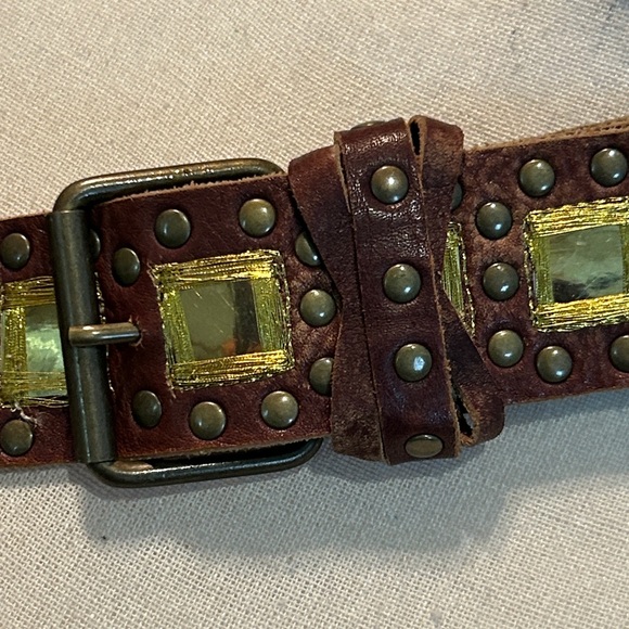 Betsey Johnson Gold and Studded Leather Belt main image 4